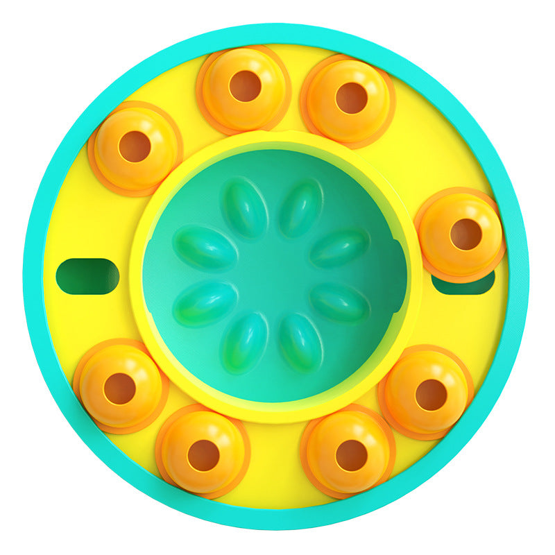 Top view of the blue Houndrise Spin & Seek Puzzle Feeder